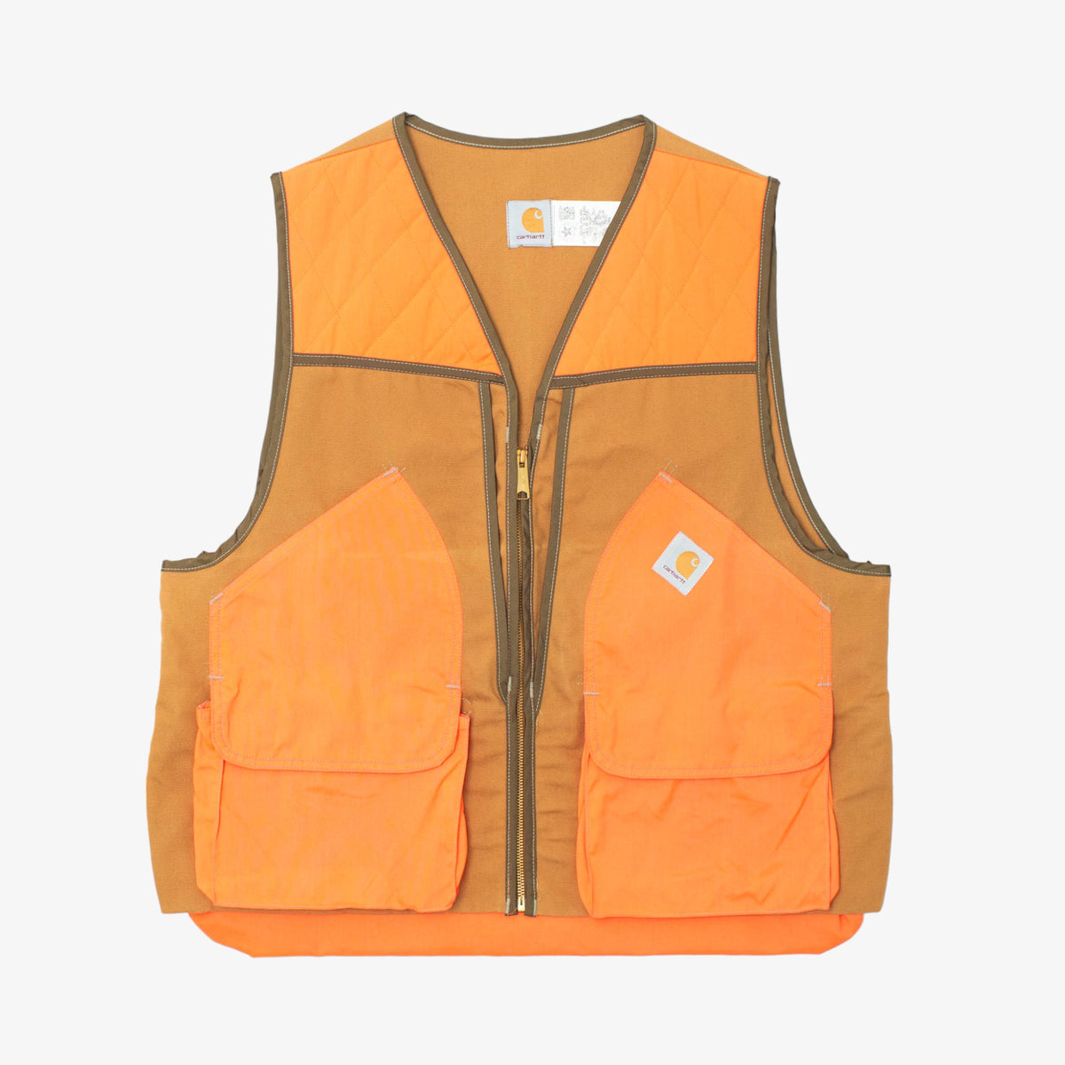 80s Carhartt Quilted Duck Canvas Pocketed Vest [Size: X-Large]