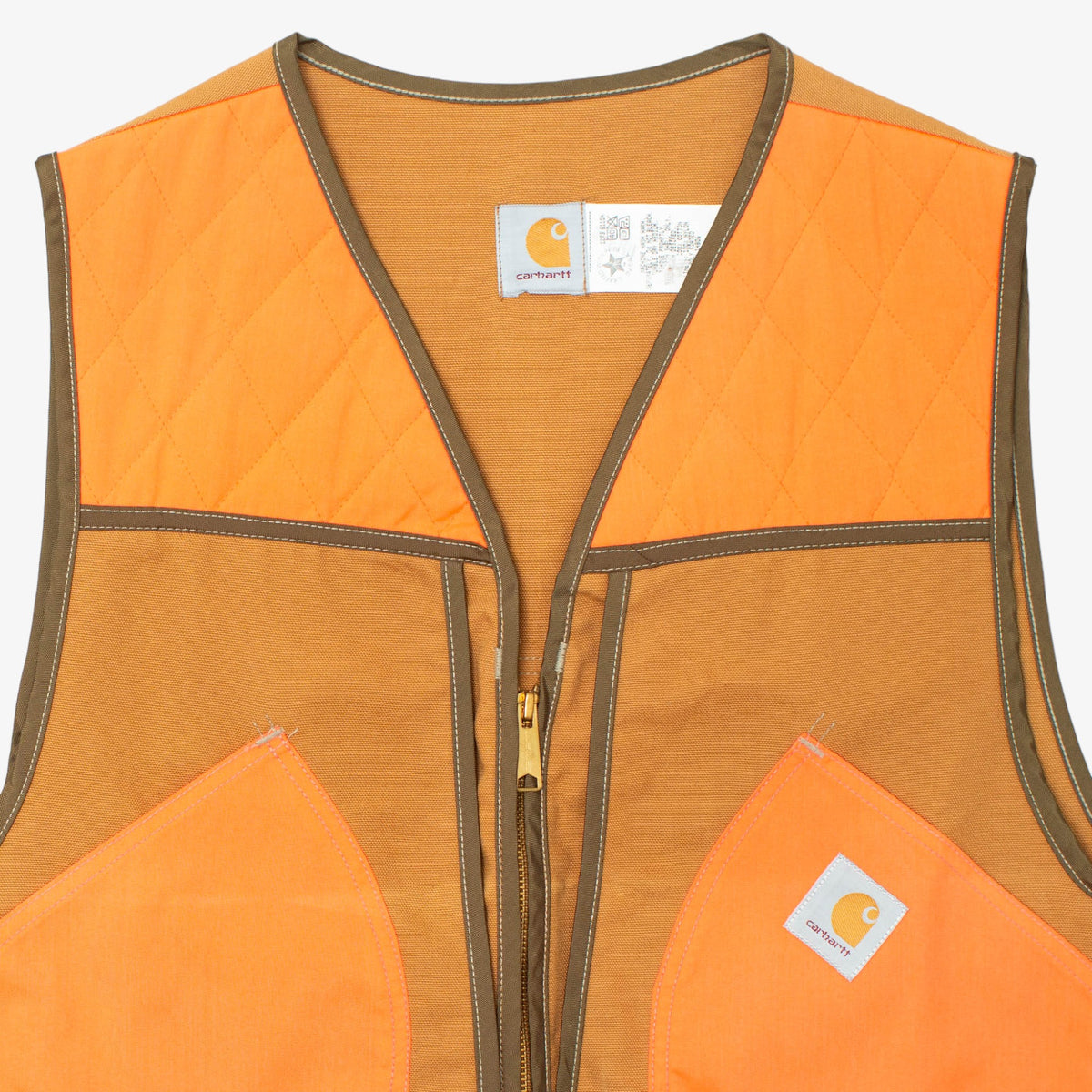 80s Carhartt Quilted Duck Canvas Pocketed Vest [Size: X-Large]