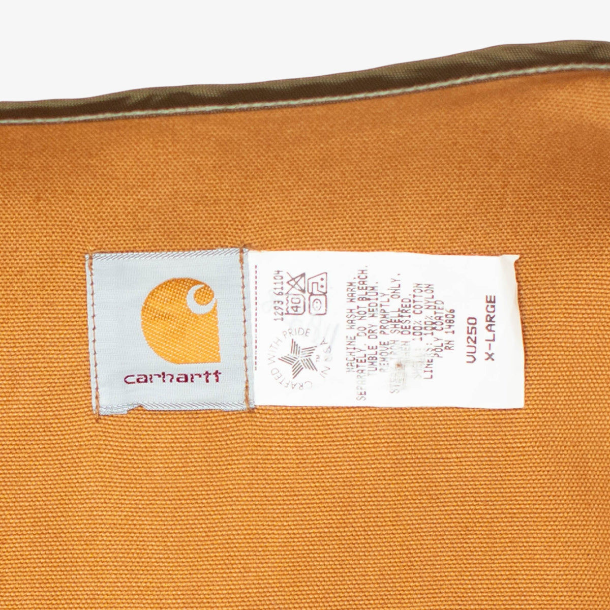 80s Carhartt Quilted Duck Canvas Pocketed Vest [Size: X-Large]