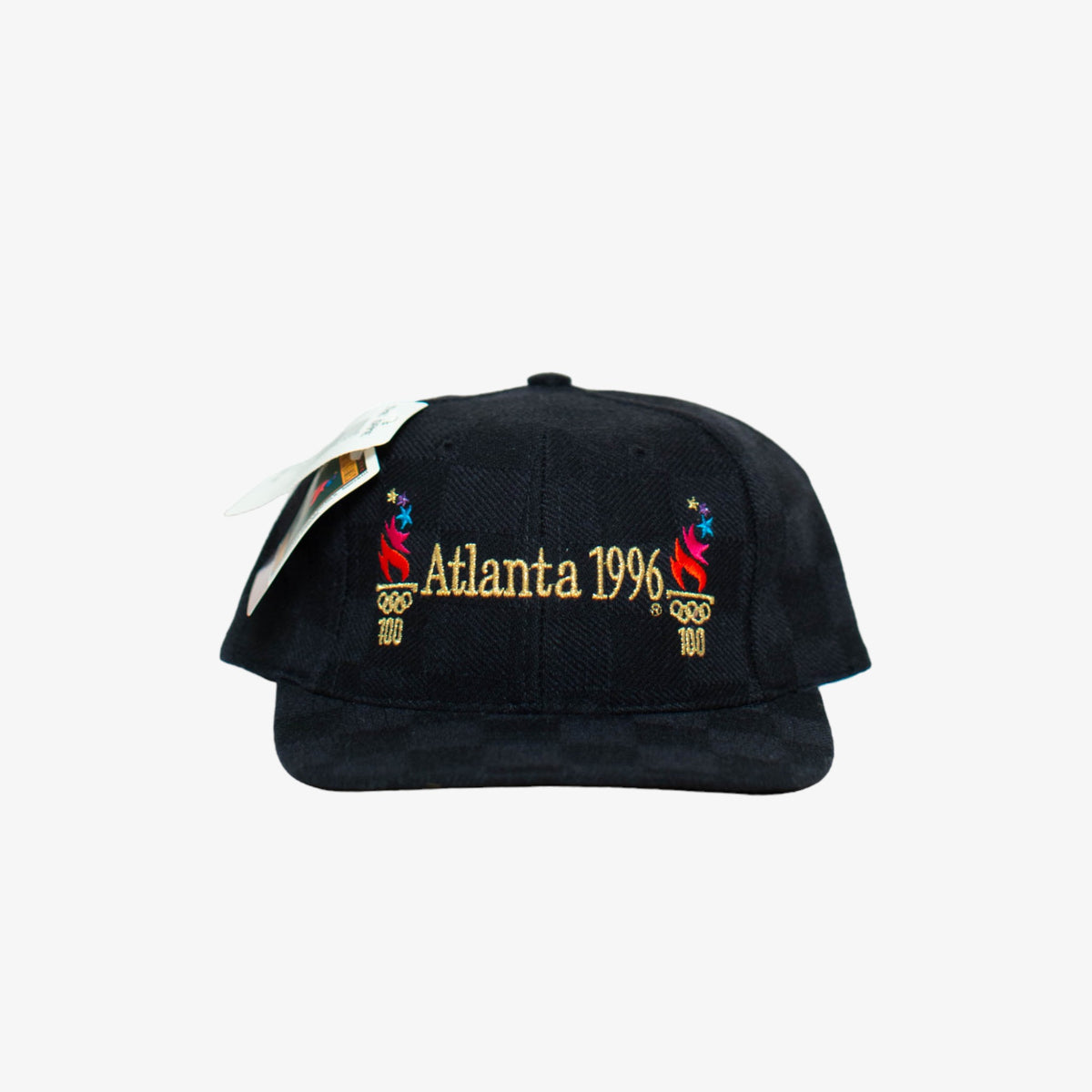 Black Checkered 1996 Atlanta Olympics Curved Brim Hat