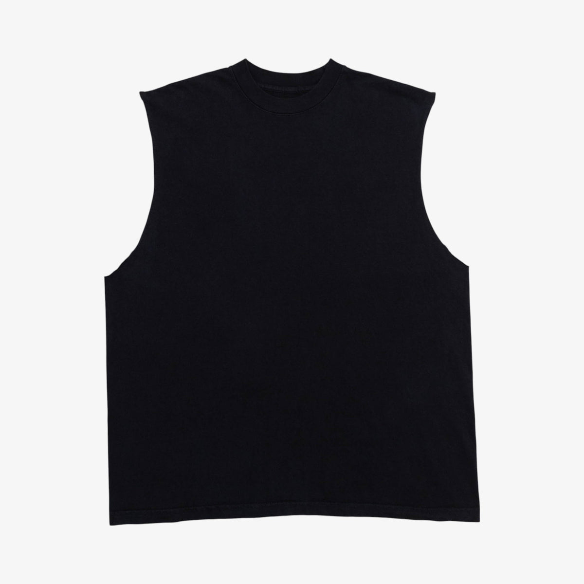 ‘Monogram’ Back No Sleeve Shirt (Off Black)