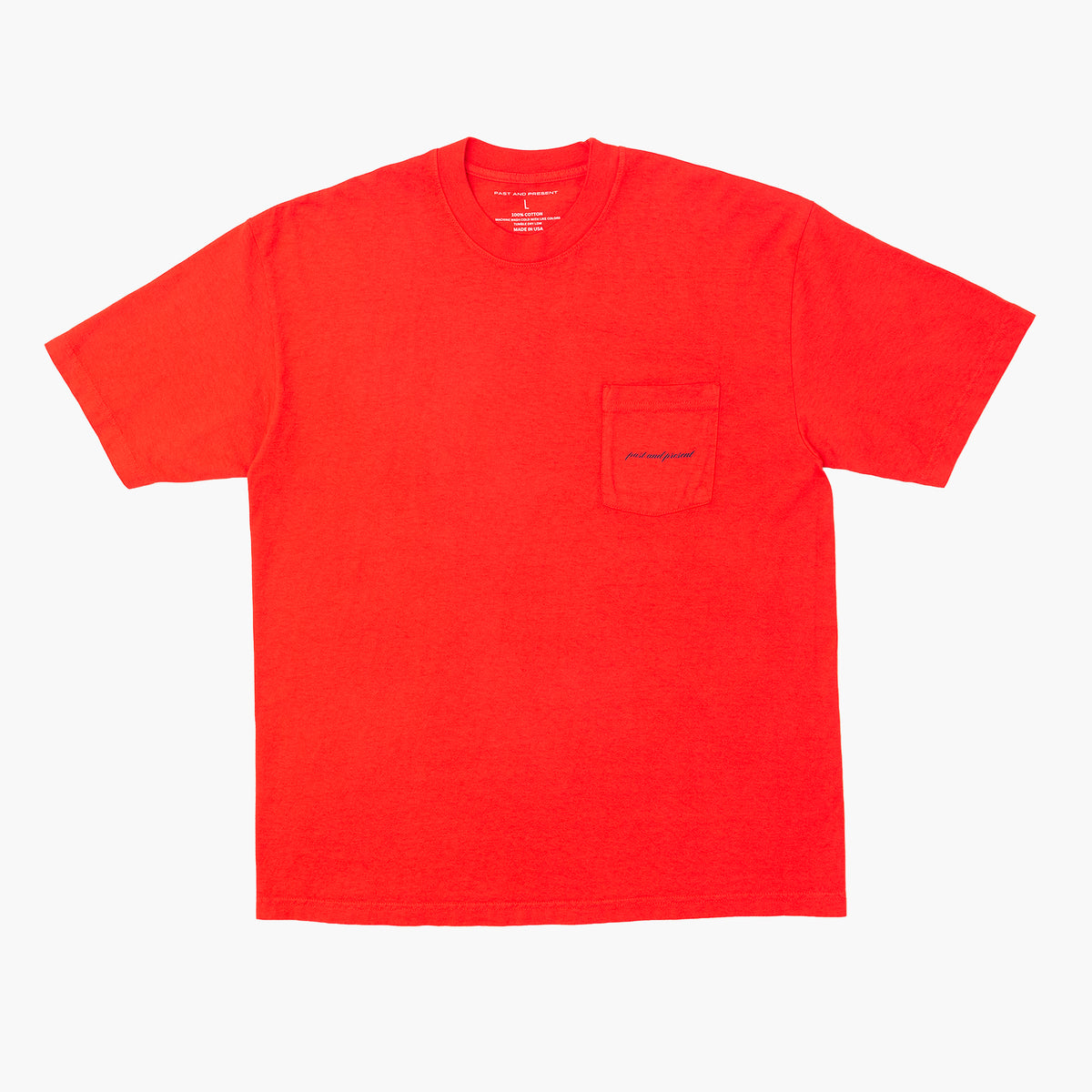 ‘Script’ Pocket T-Shirt (Orange)