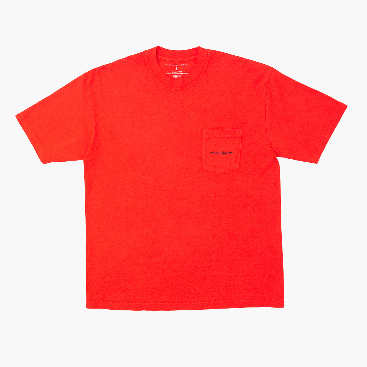 ‘Script’ Pocket T-Shirt (Orange)