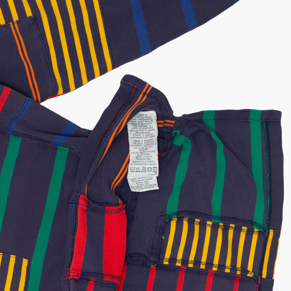 Vintage Patchwork Stripe Polo Long Sleeve [Size: X-Large]