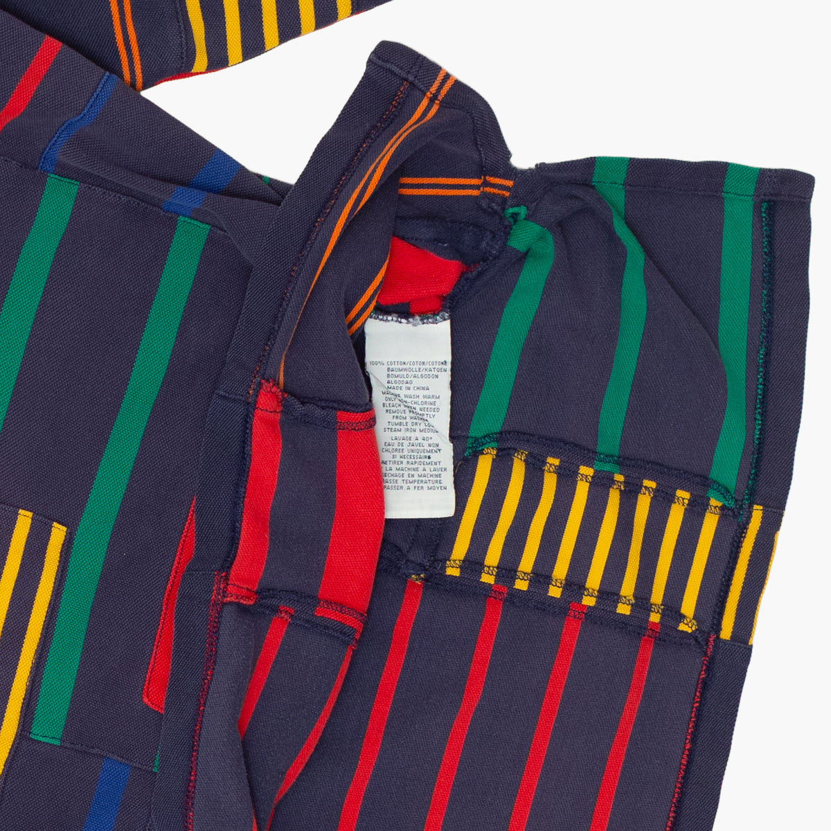 Vintage Patchwork Stripe Polo Long Sleeve [Size: X-Large]