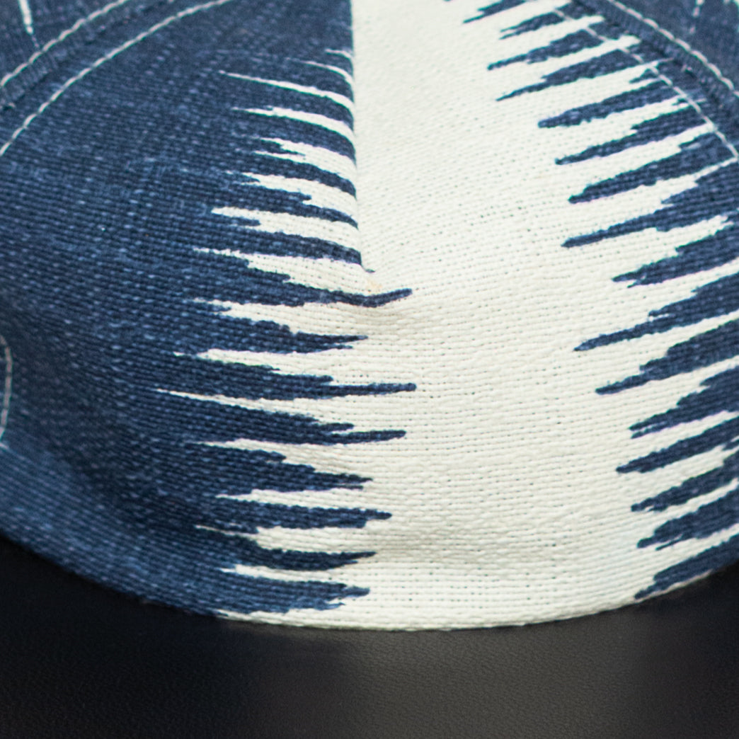 'Indigo' Made In USA Abstract Canvas Hat With Leather Brim [Size: One Size]