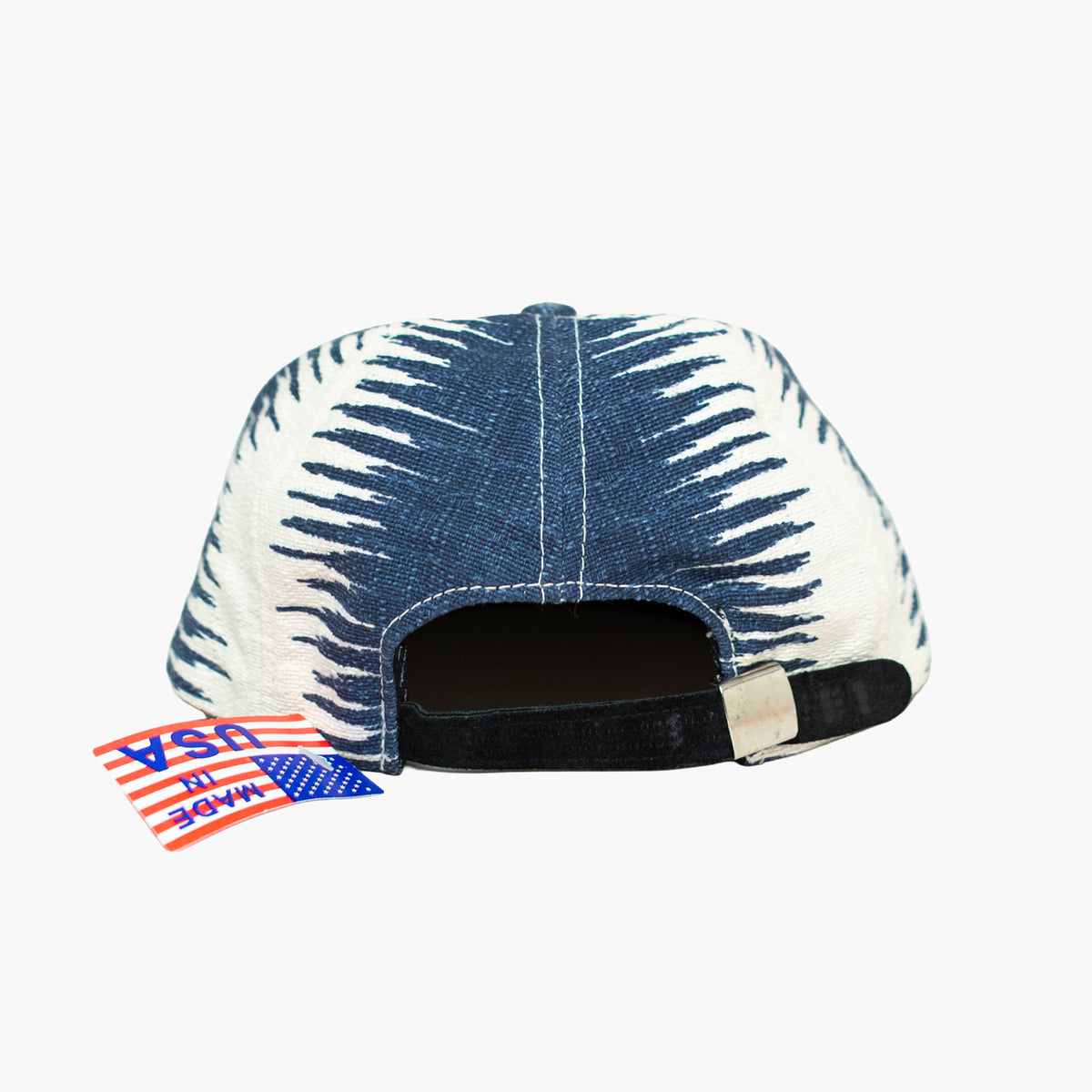 'Indigo' Made In USA Abstract Canvas Hat With Leather Brim [Size: One Size]