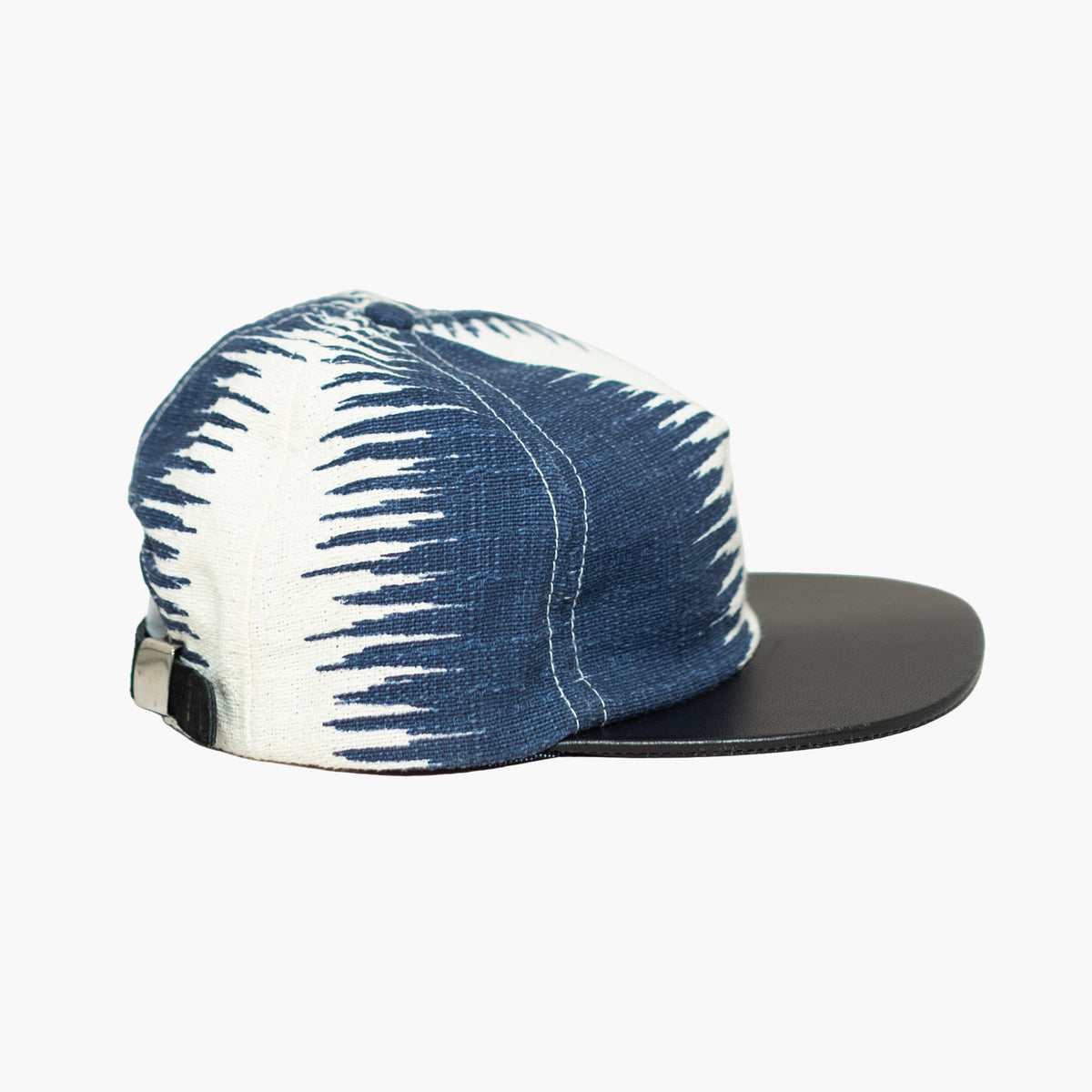 'Indigo' Made In USA Abstract Canvas Hat With Leather Brim [Size: One Size]