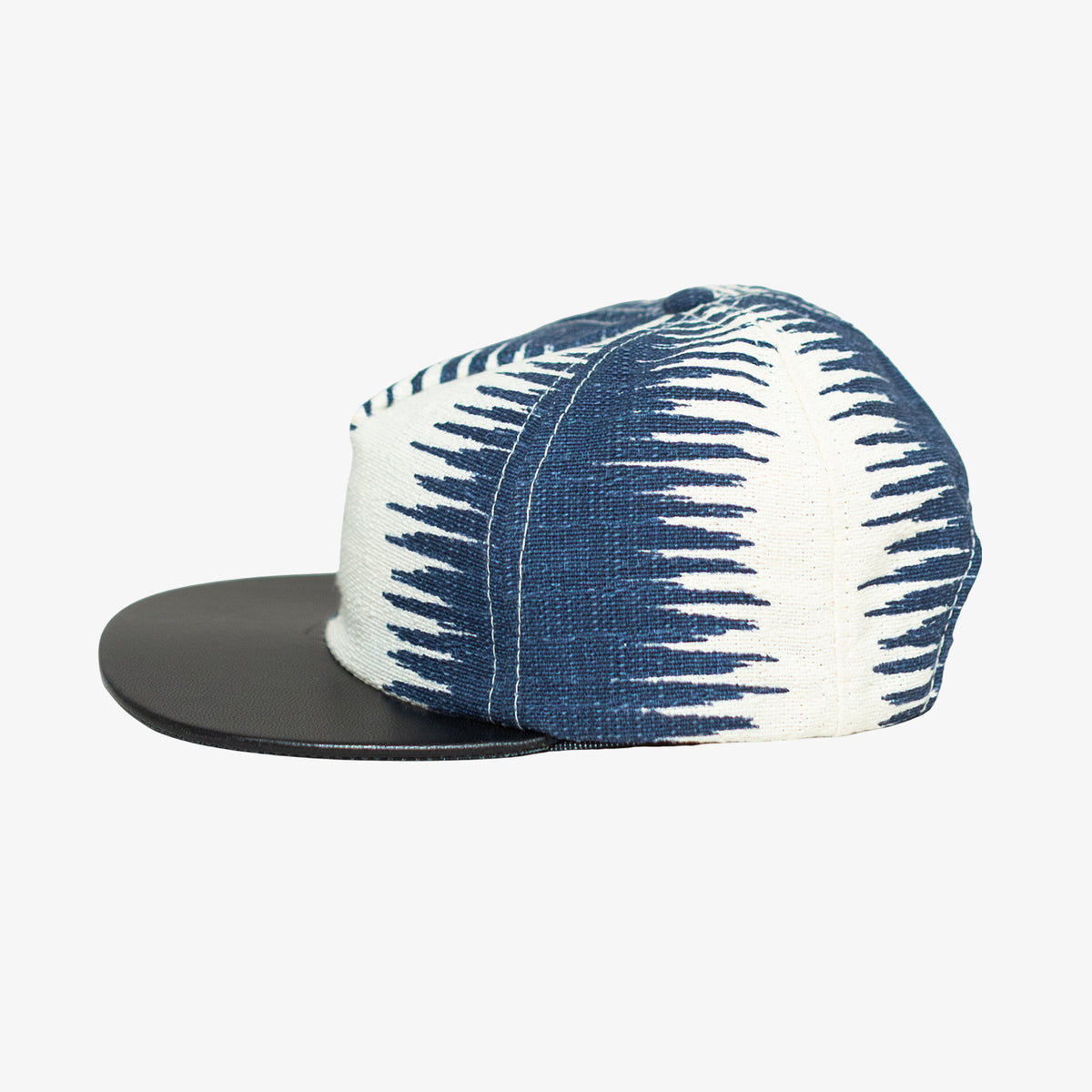 'Indigo' Made In USA Abstract Canvas Hat With Leather Brim [Size: One Size]