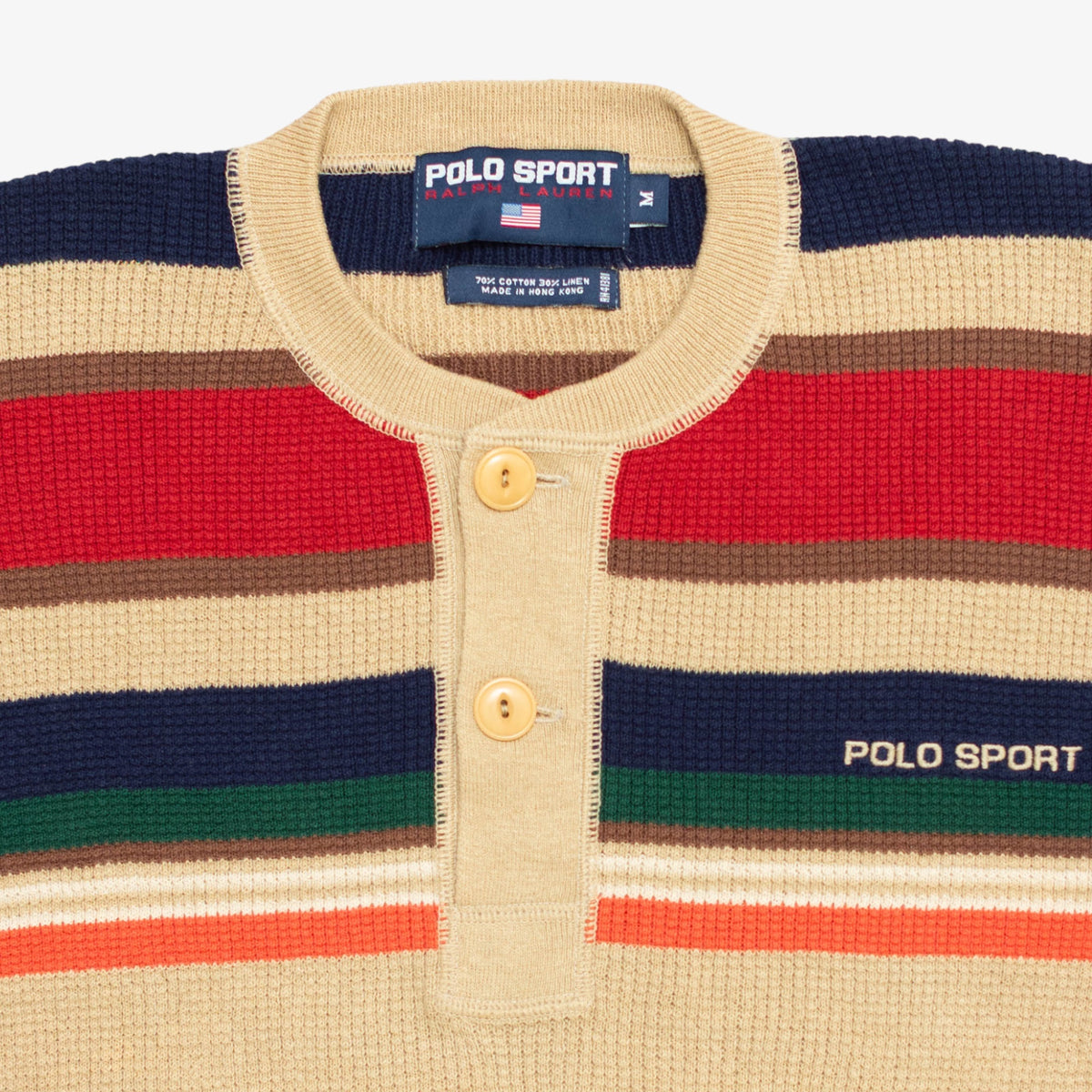 Stripe Knit Henley [Size: Medium]