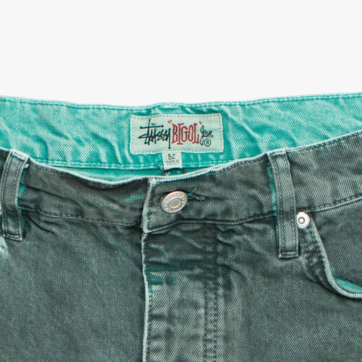 &#39;Black/Teal&#39; Spray On Denim Short [Size: 32]