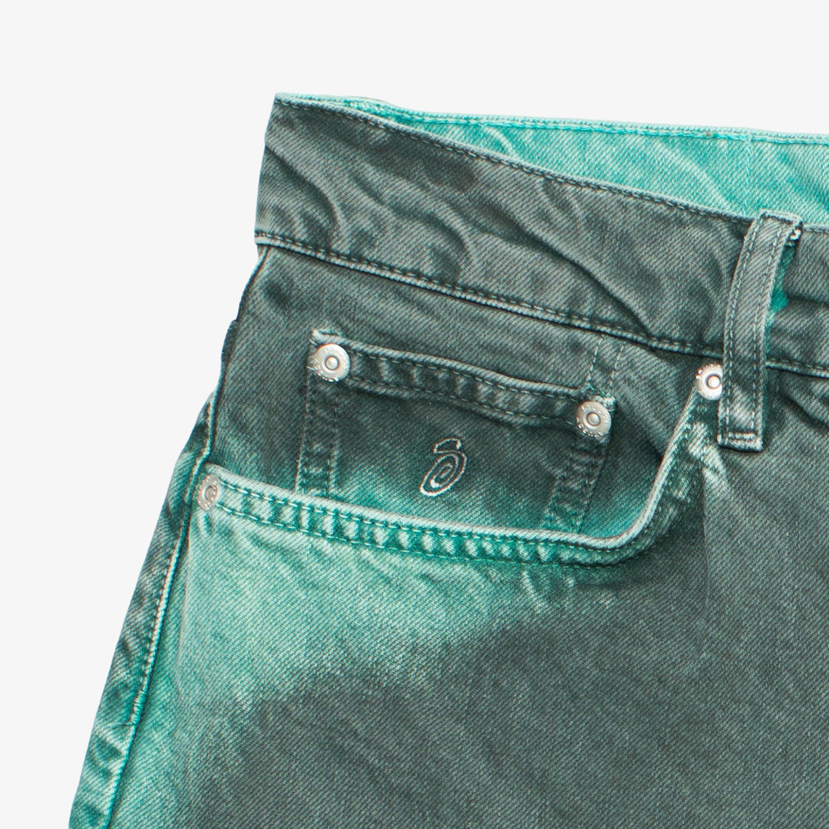 &#39;Black/Teal&#39; Spray On Denim Short [Size: 32]