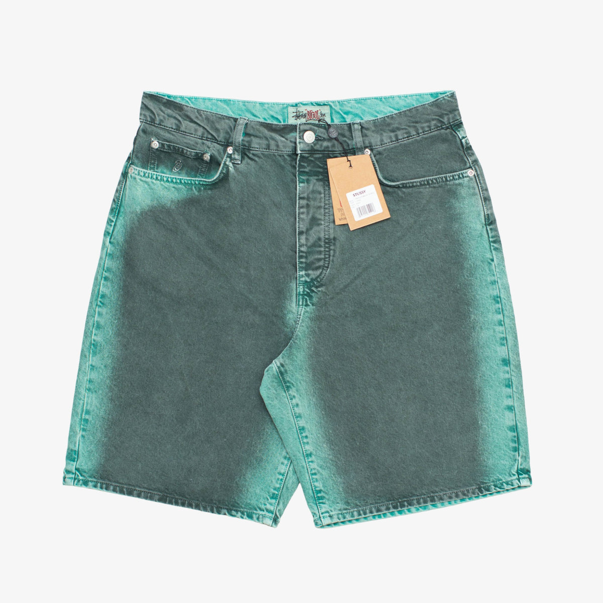 &#39;Black/Teal&#39; Spray On Denim Short [Size: 32]