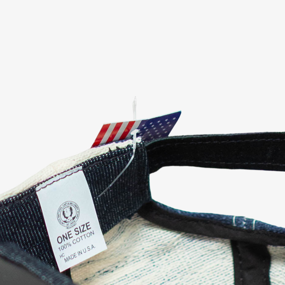 'Indigo' Made In USA Abstract Canvas Hat With Leather Brim [Size: One Size]