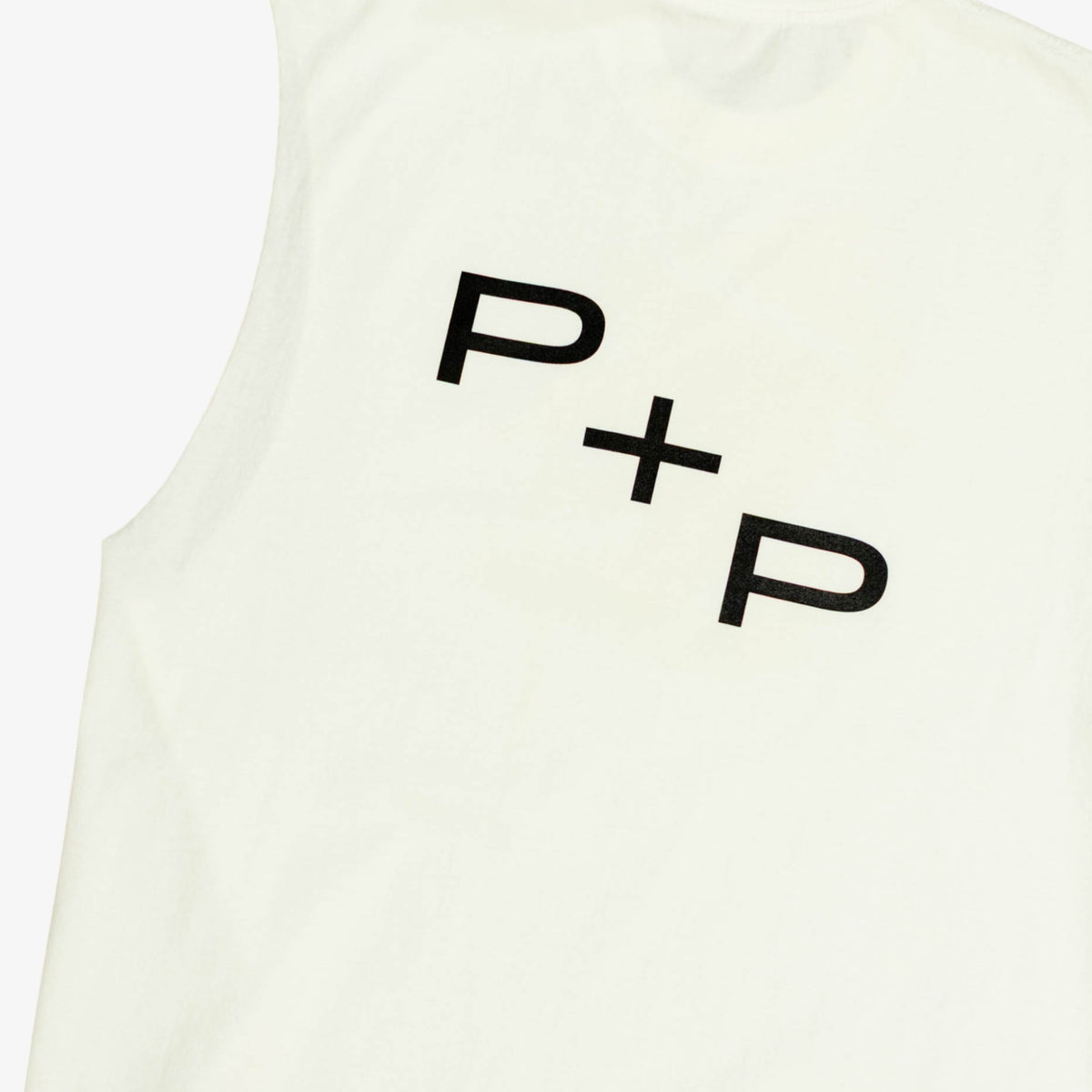 ‘Monogram’ Back No Sleeve Shirt (Vintage White)