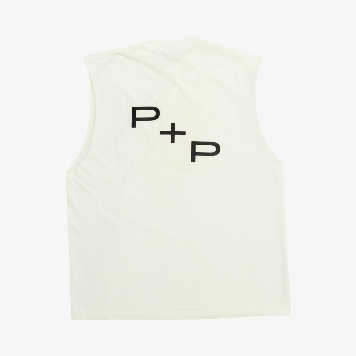‘Monogram’ Back No Sleeve Shirt (Vintage White)