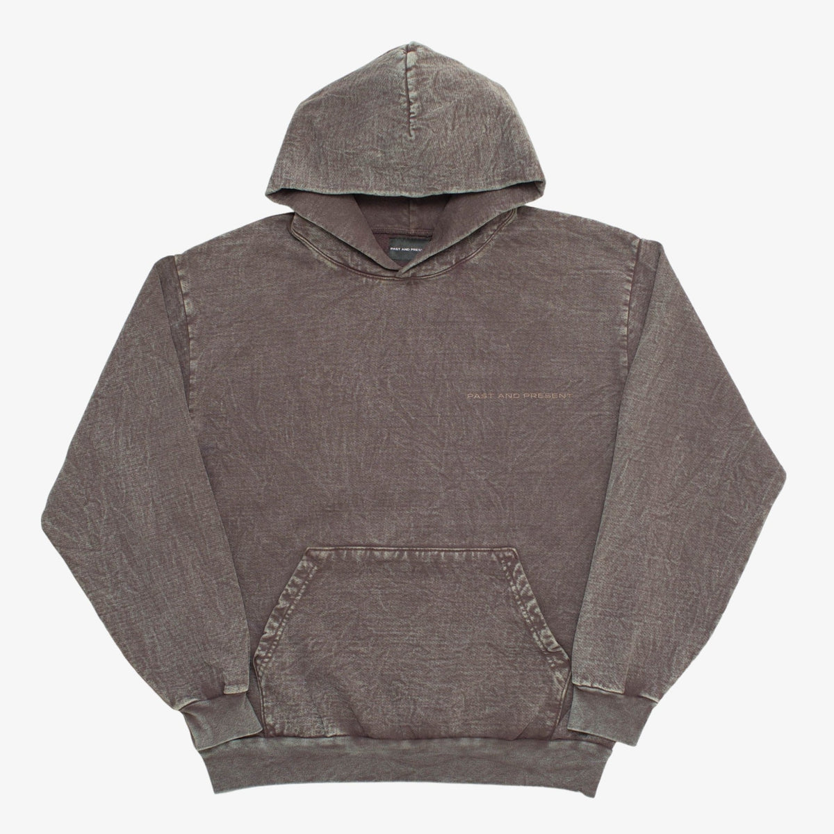 Mineral Wash Logo Hooded Sweatshirt (Brown) [READY TO SHIP]