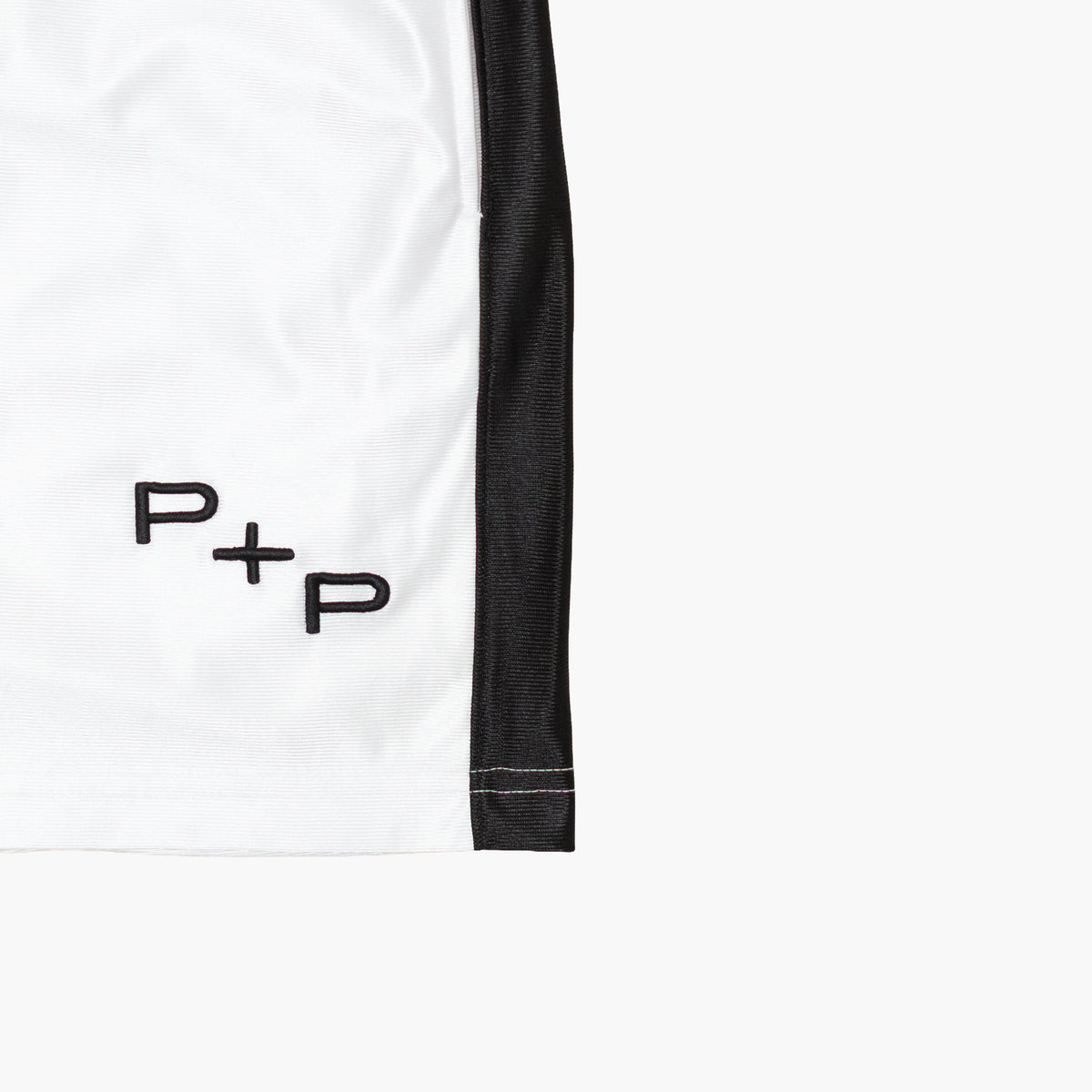 'Monogram' White Side Stripe Short