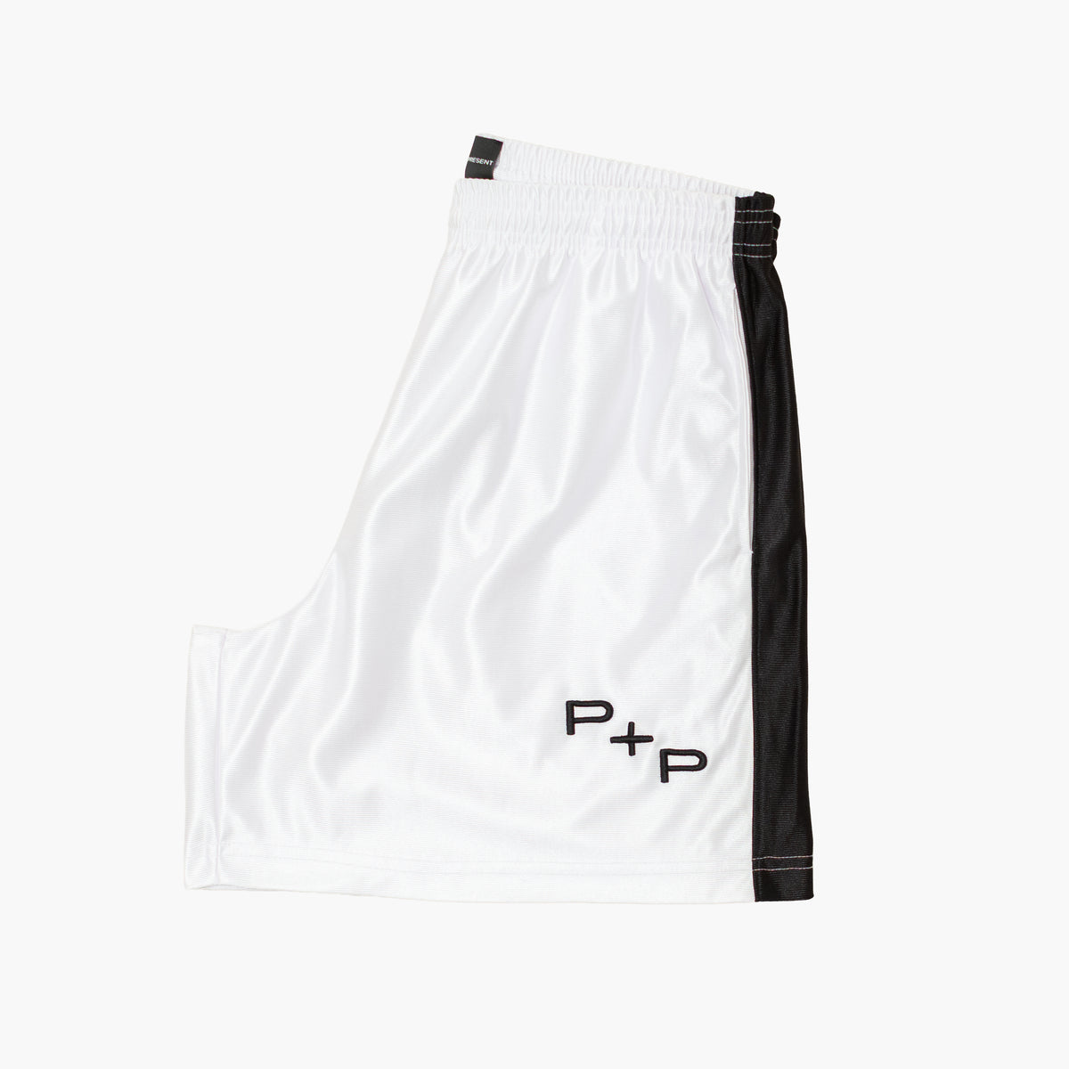 'Monogram' White Side Stripe Short