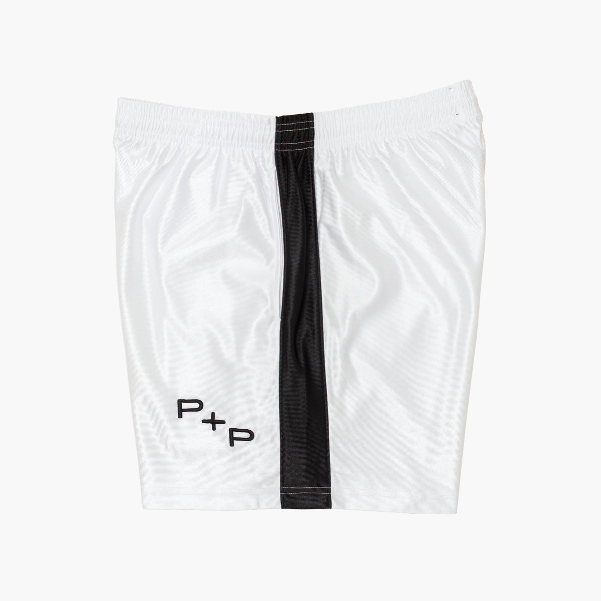 'Monogram' White Side Stripe Short