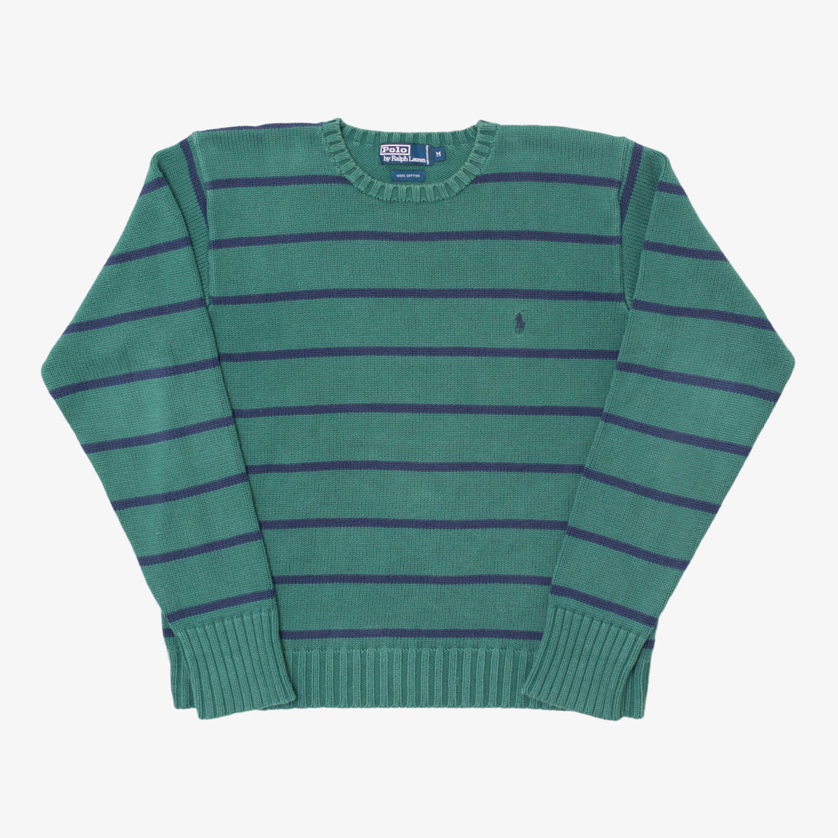 Green Striped Knit Sweater [Size: Medium]