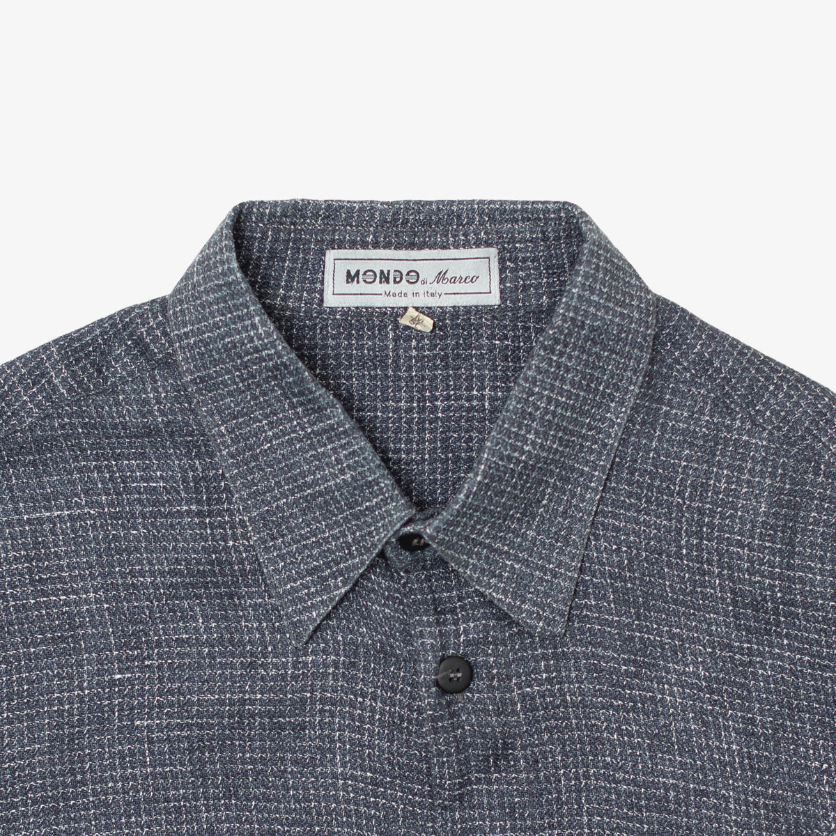 Linen Button Down ‘Black/Charcoal’ [Size: Large]