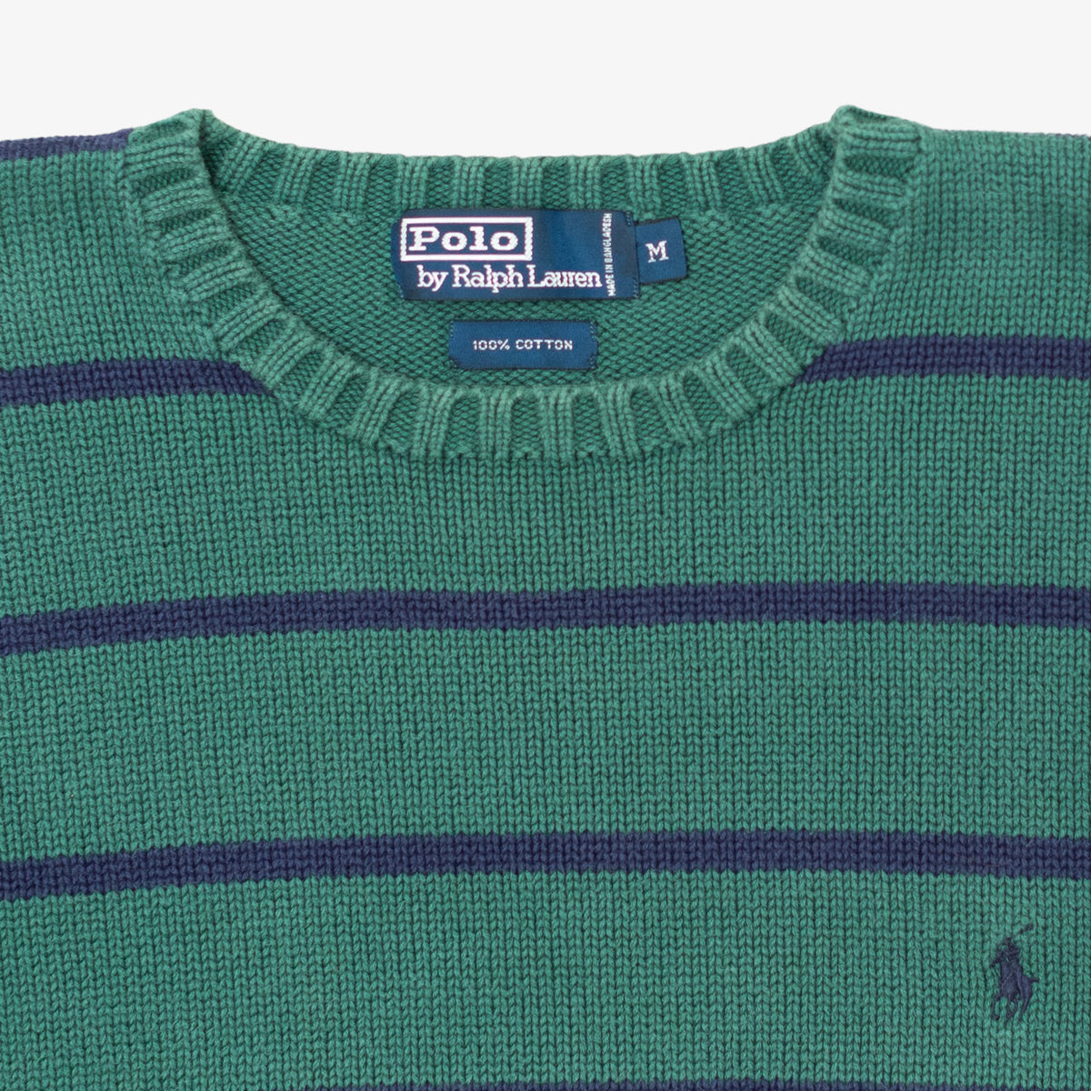 Green Striped Knit Sweater [Size: Medium]