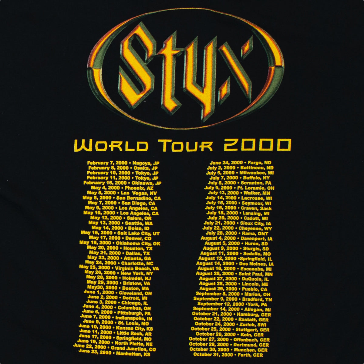 Styx &quot;Brave New World&quot; Tour [Size: Large]