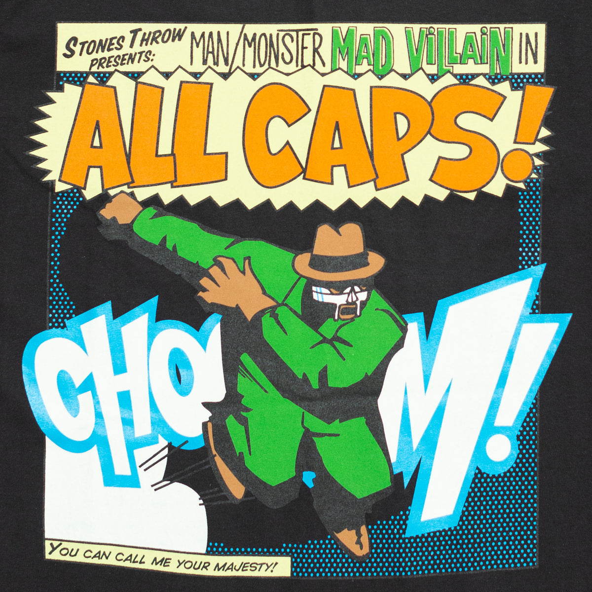 ‘All Caps’ MF DOOM T-Shirt [Size: Medium]