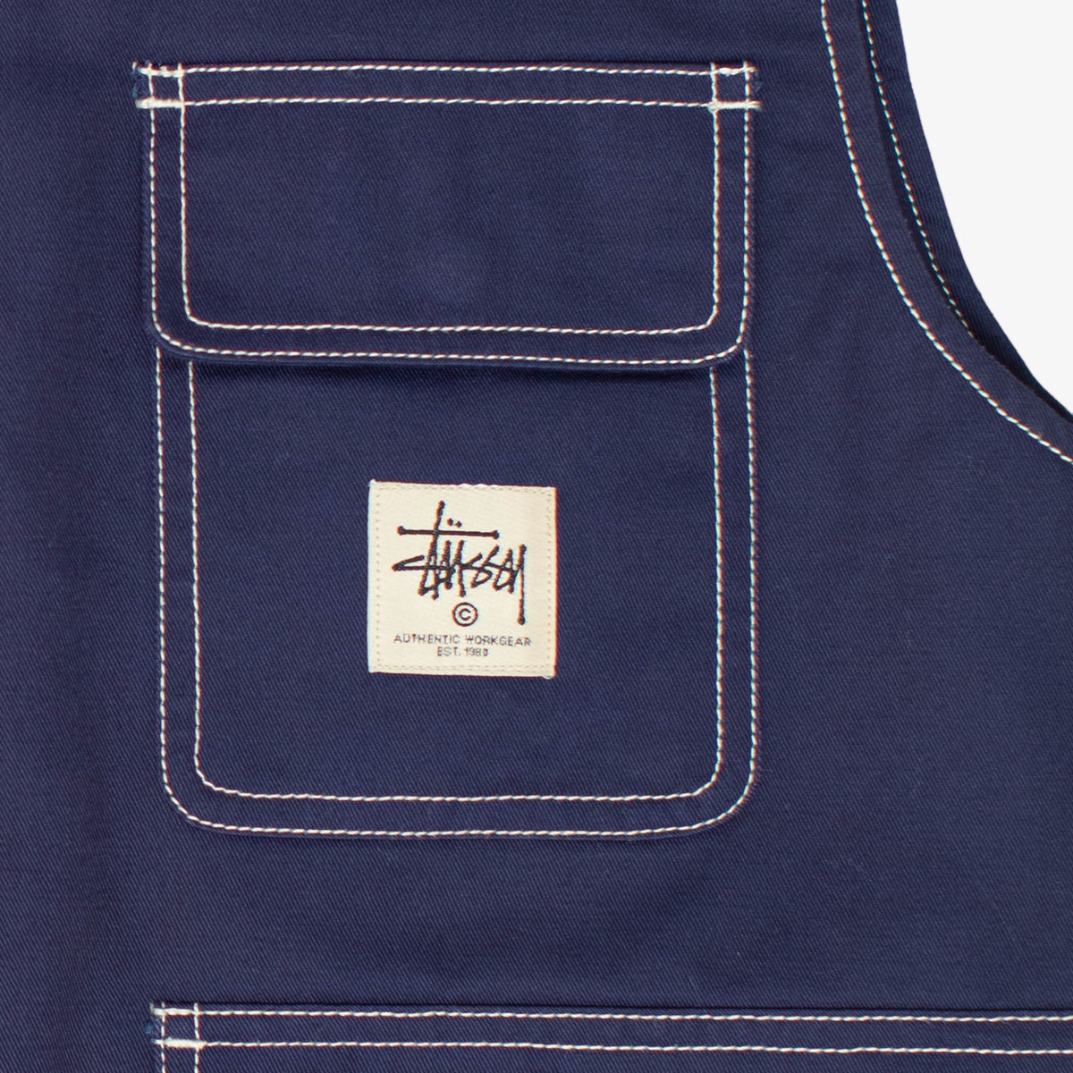 &#39;Navy&#39; Contrast Stitch Zip Vest [Size: Large]